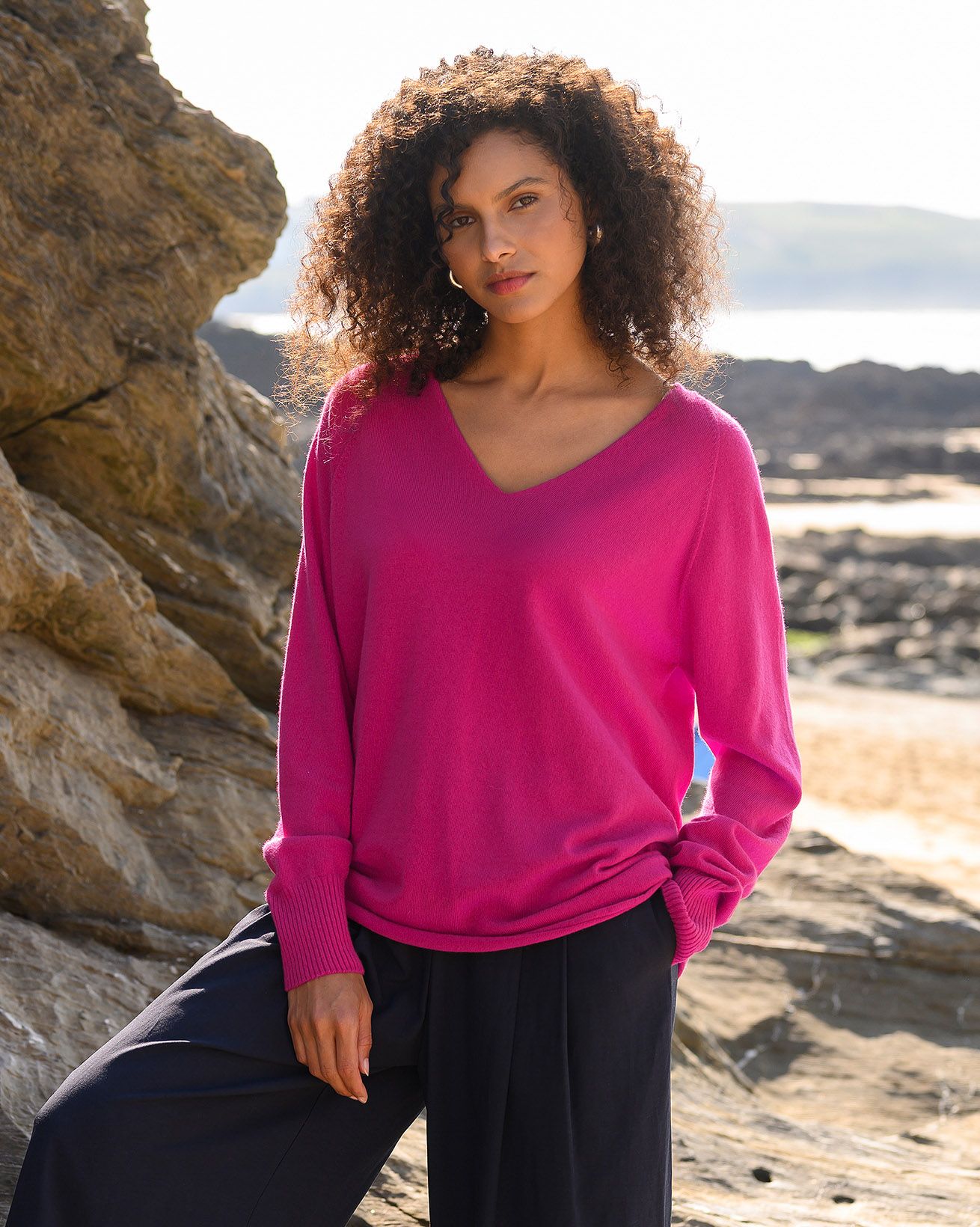 Supersoft Slouch V Neck Jumper