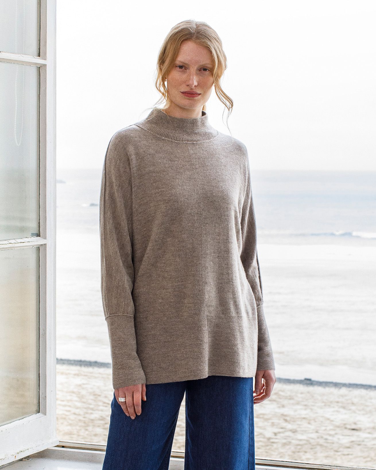 Drape Funnel Neck Sweater