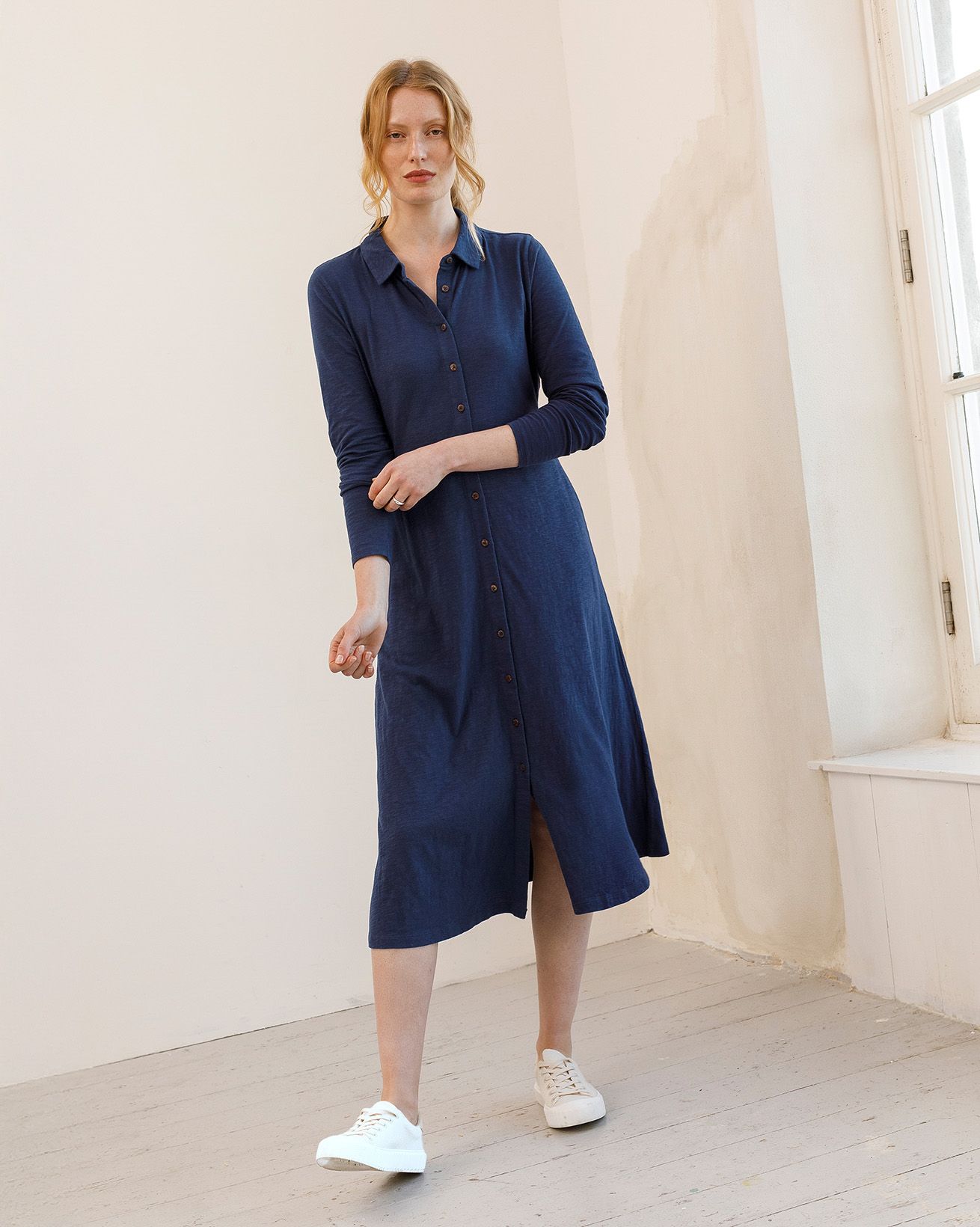 Slub Jersey Shirt Dress