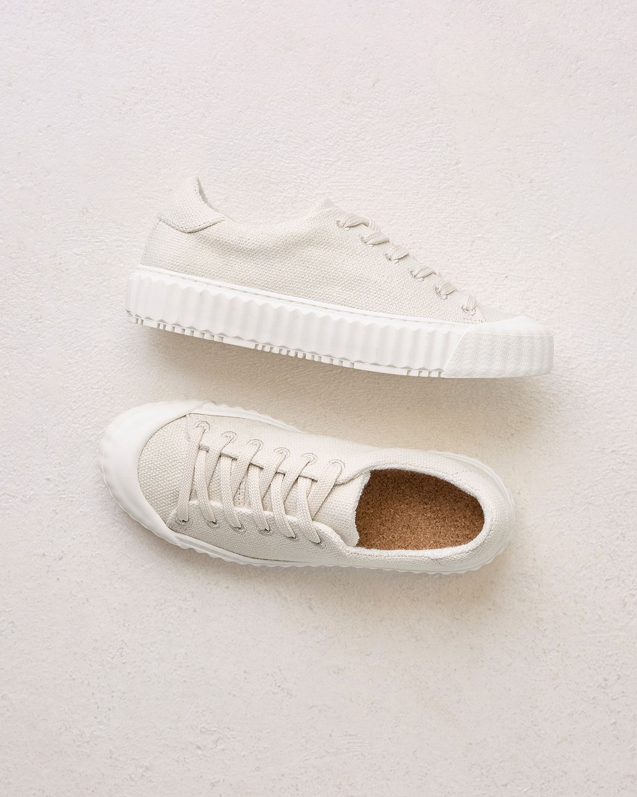 Lace Up Recycled Canvas Low Top Sneakers