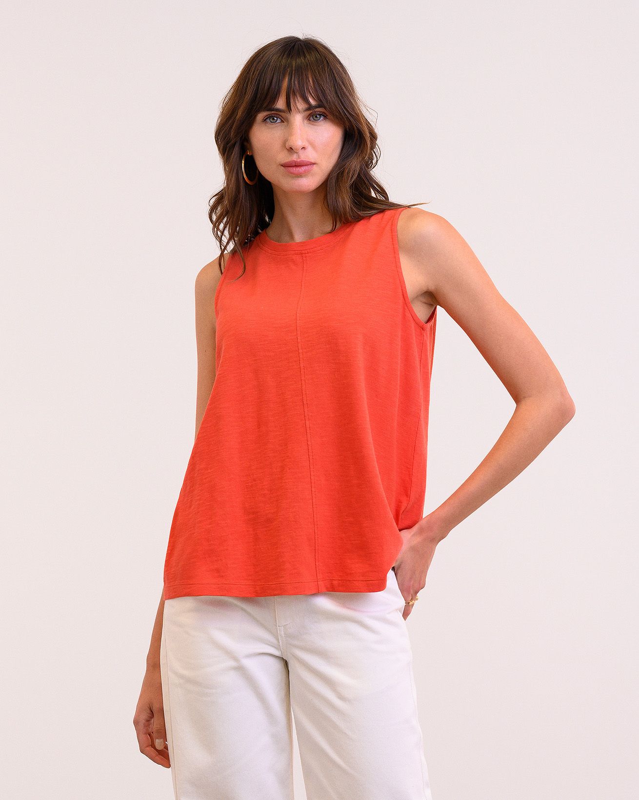 Slub Jersey Pleat Back Tank