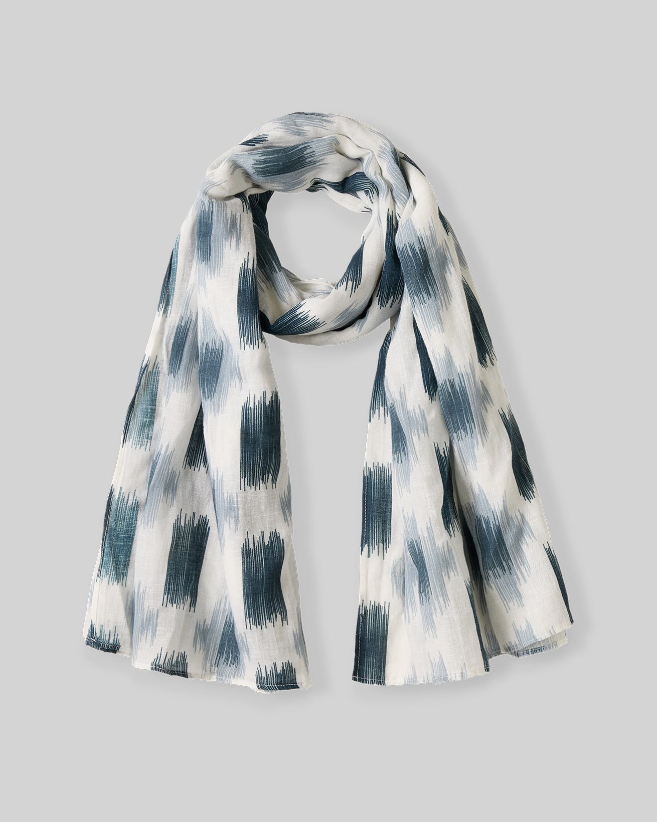 Printed Lightweight Linen Blend Scarf