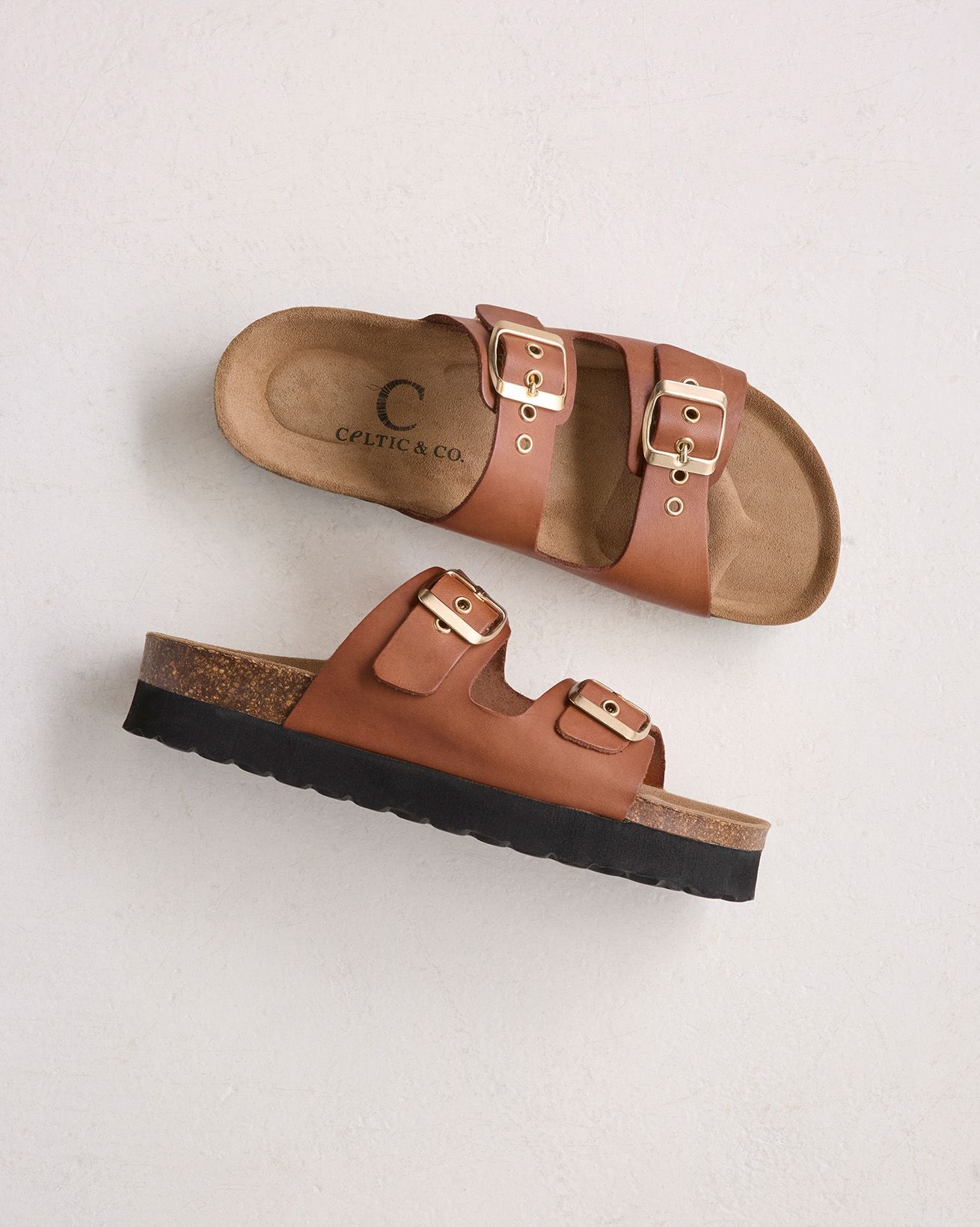 Mid Form Double Buckle Sandals