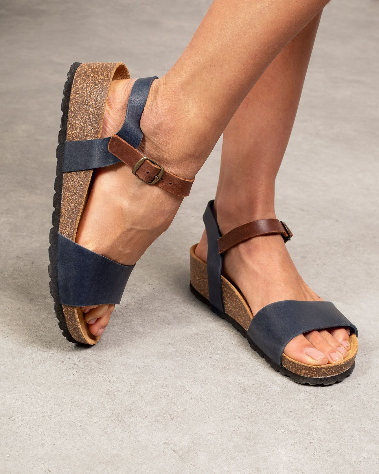 Low Wedge Ankle Strap Sandals