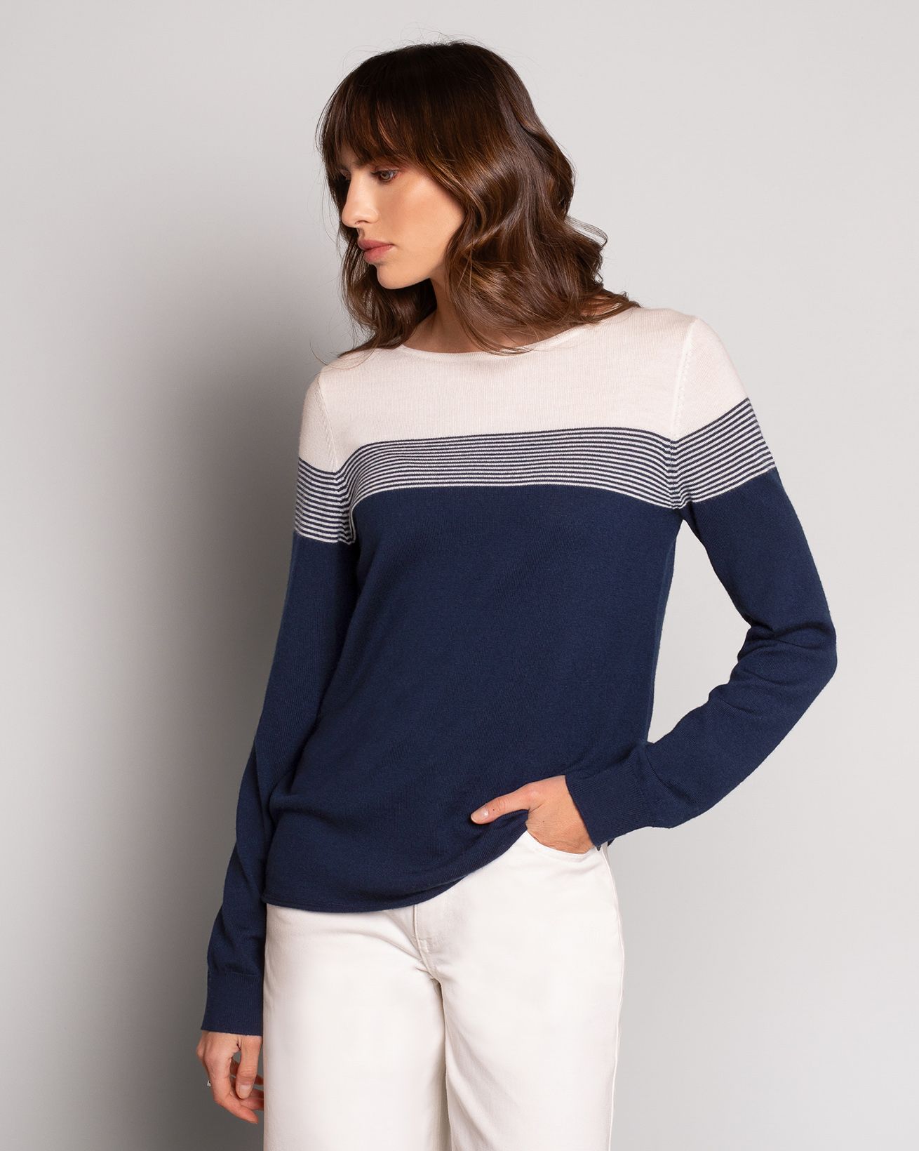 Merino Fine Knit Boat Neck Jumper