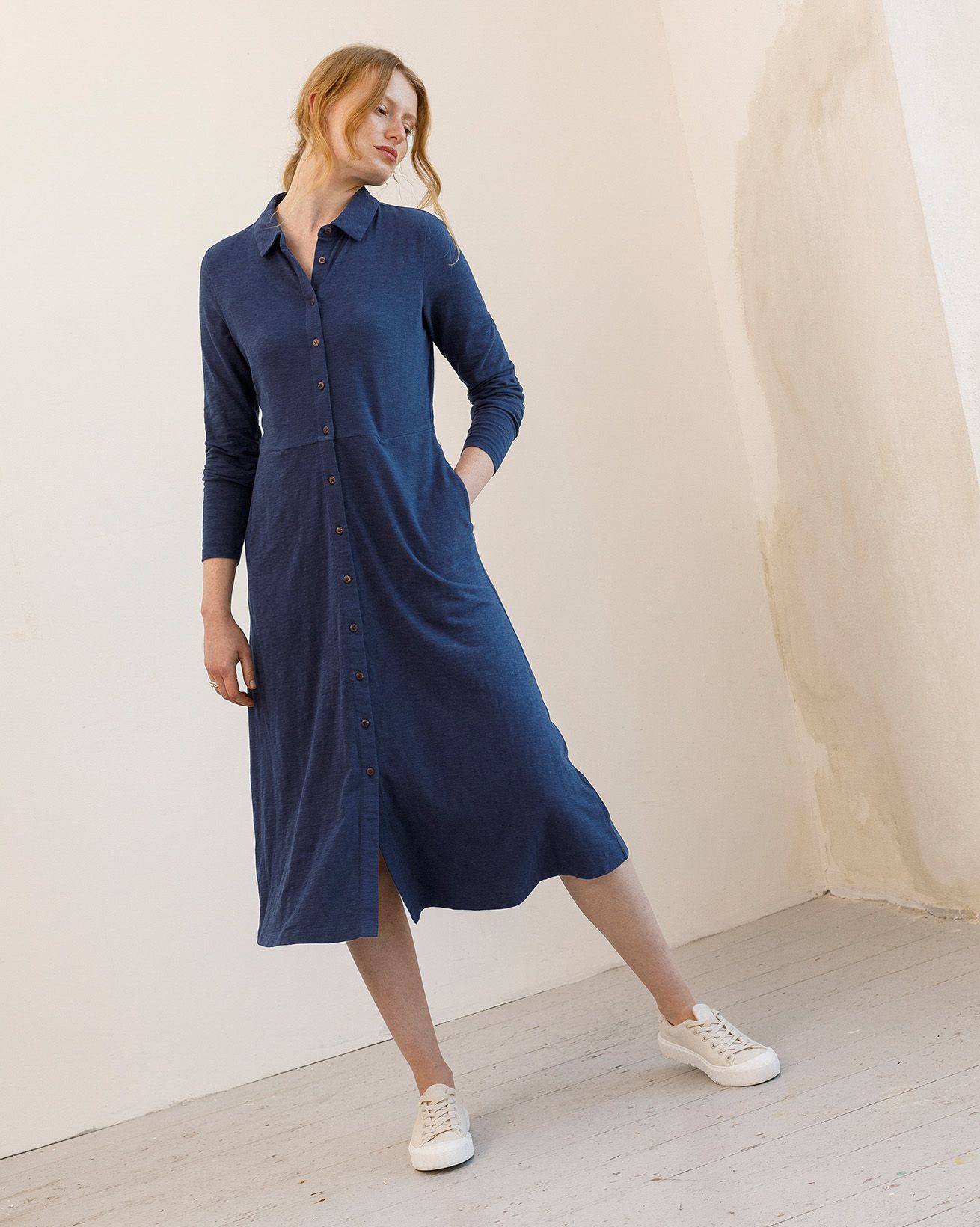 Slub Jersey Shirt Dress