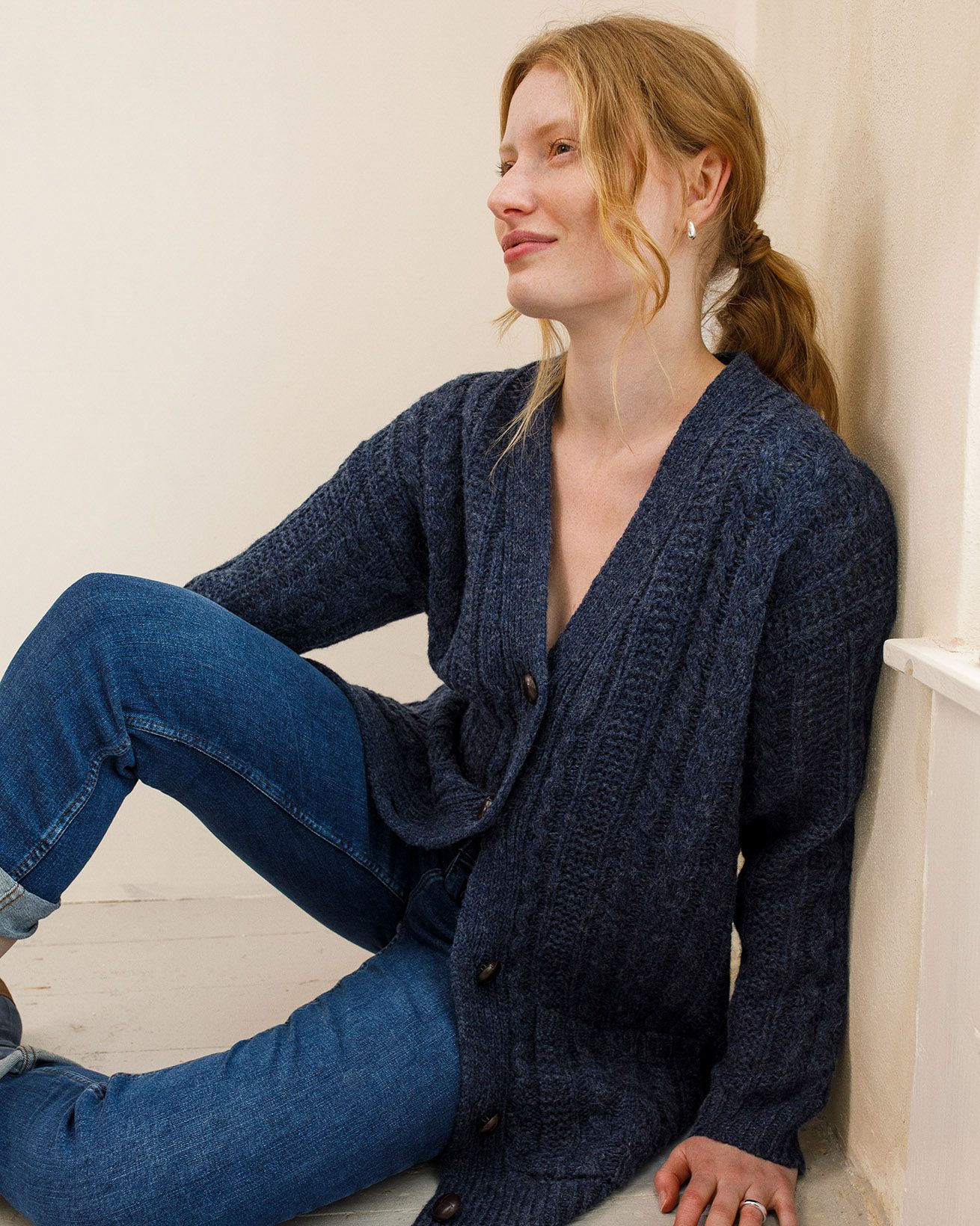 Cable Boyfriend Cardigan