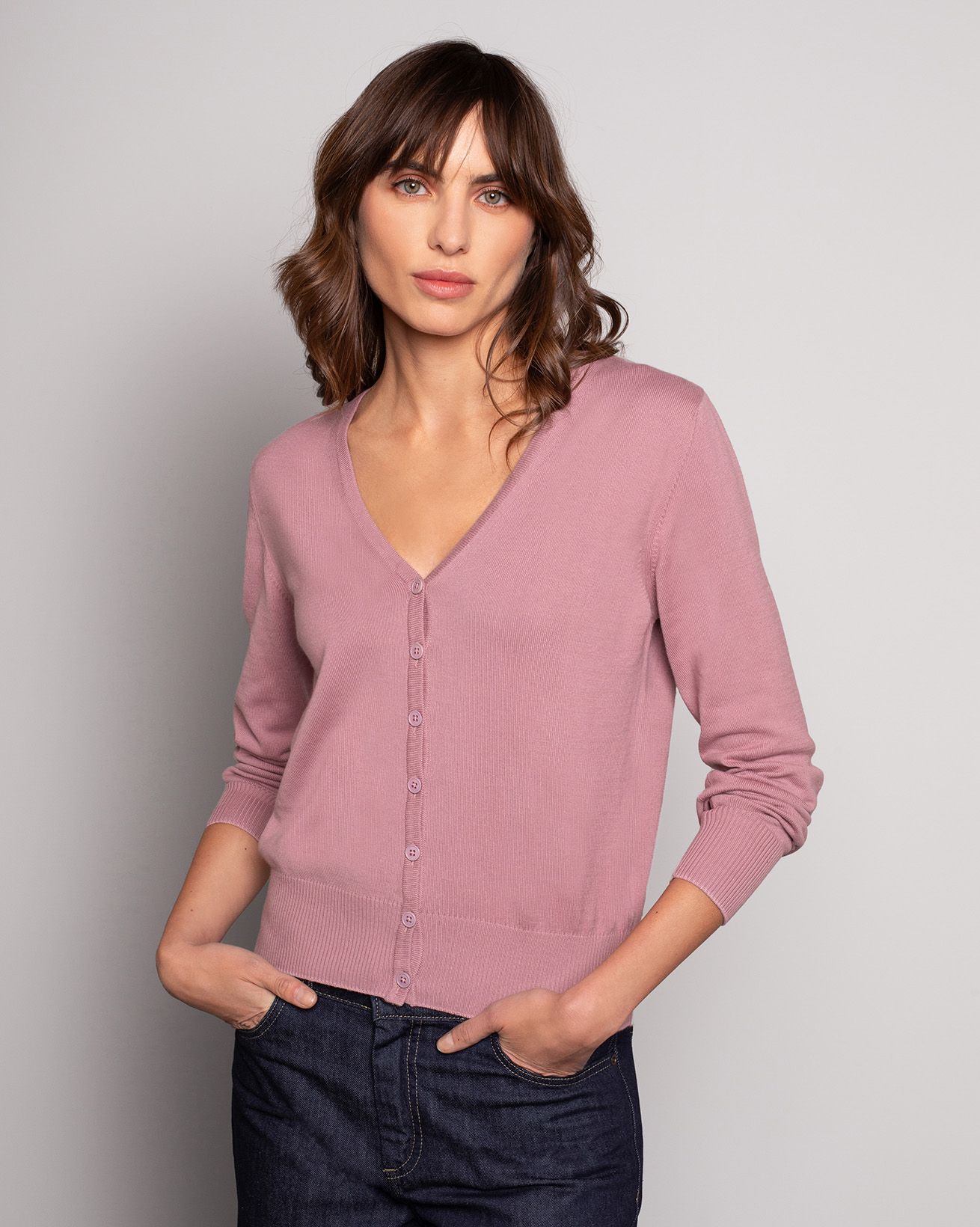 Cosmo Cotton V Neck Cardigan