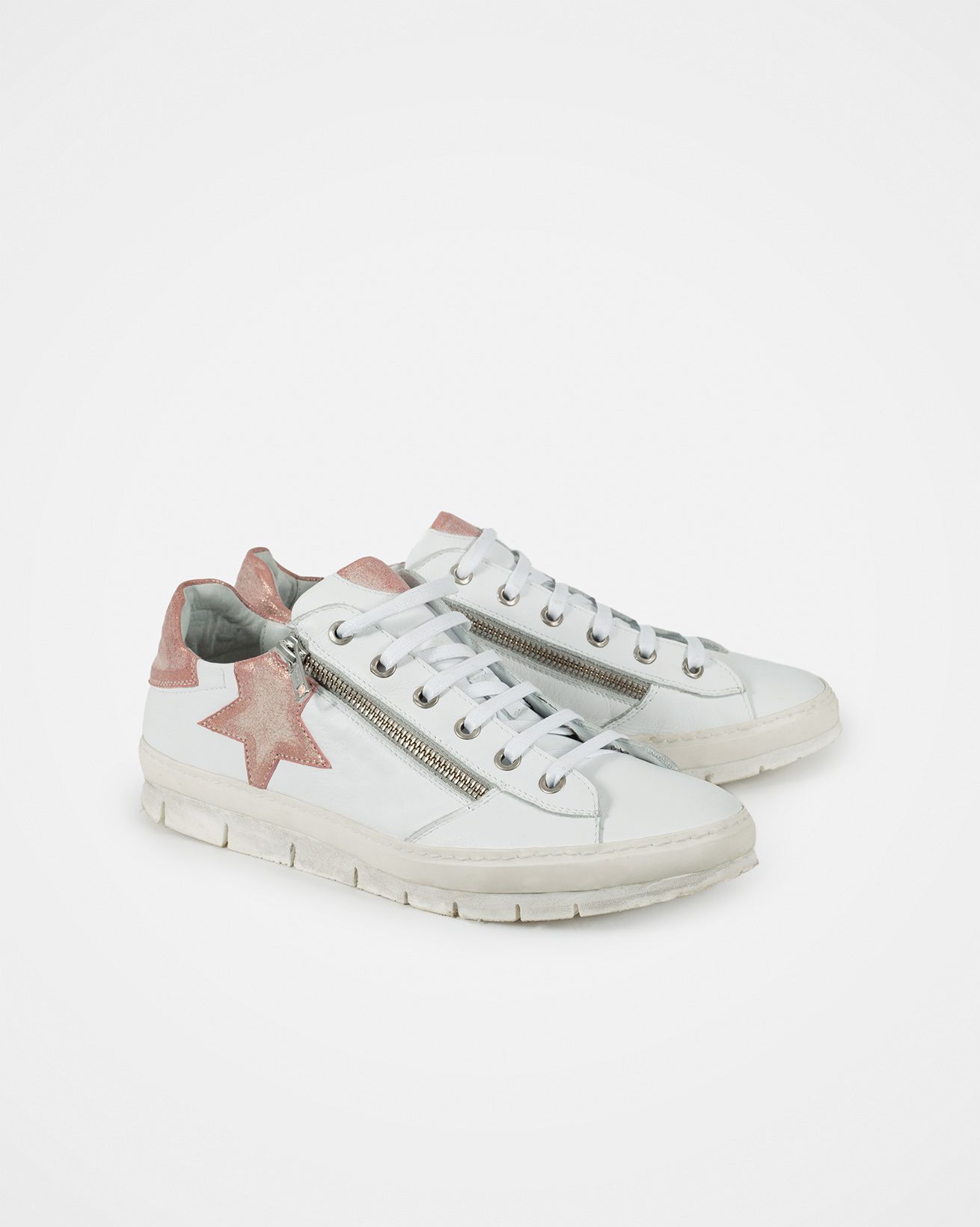 Embellished Trainers / White, Antique Rose / 40