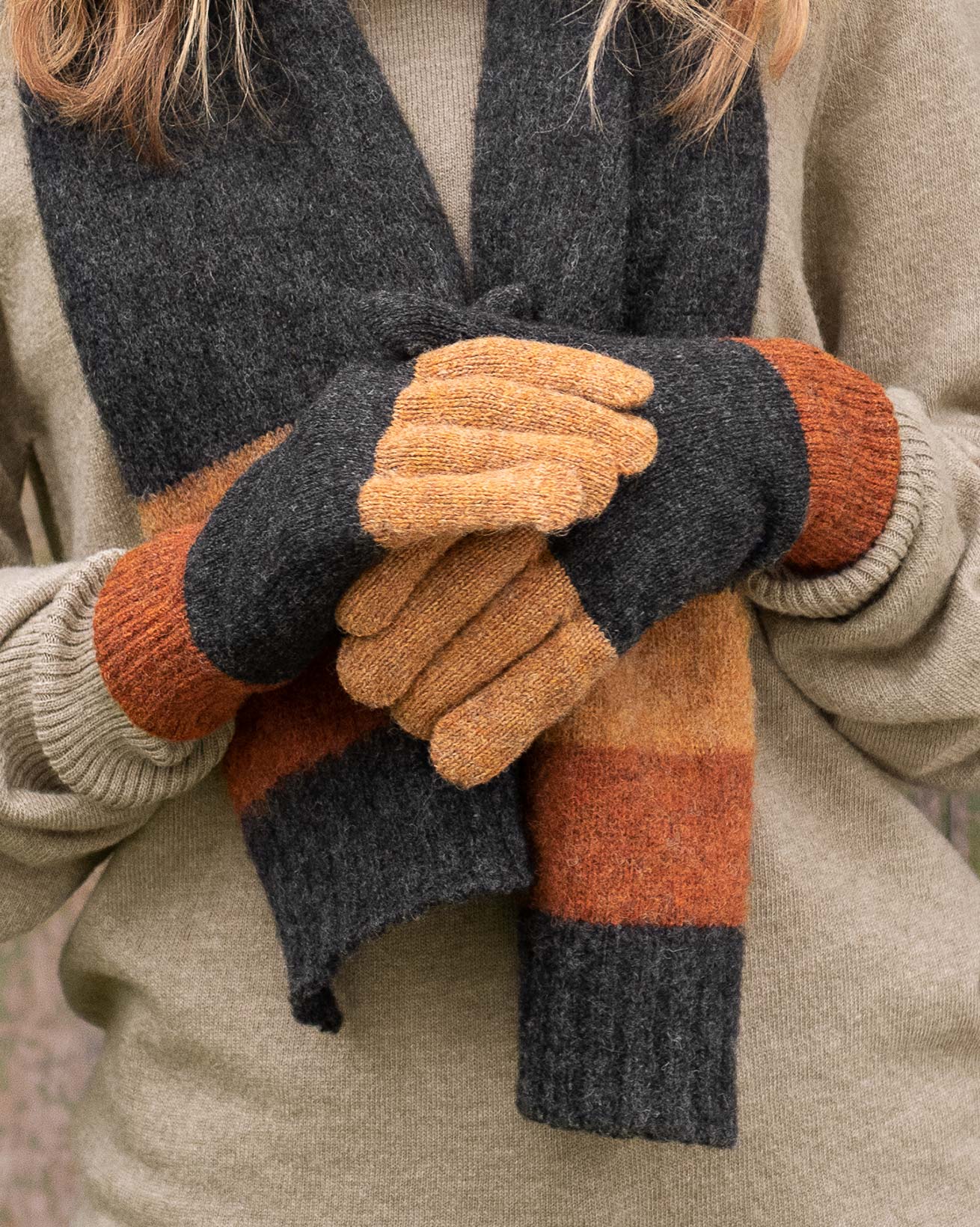 Handschuhe aus Shetland-Wolle