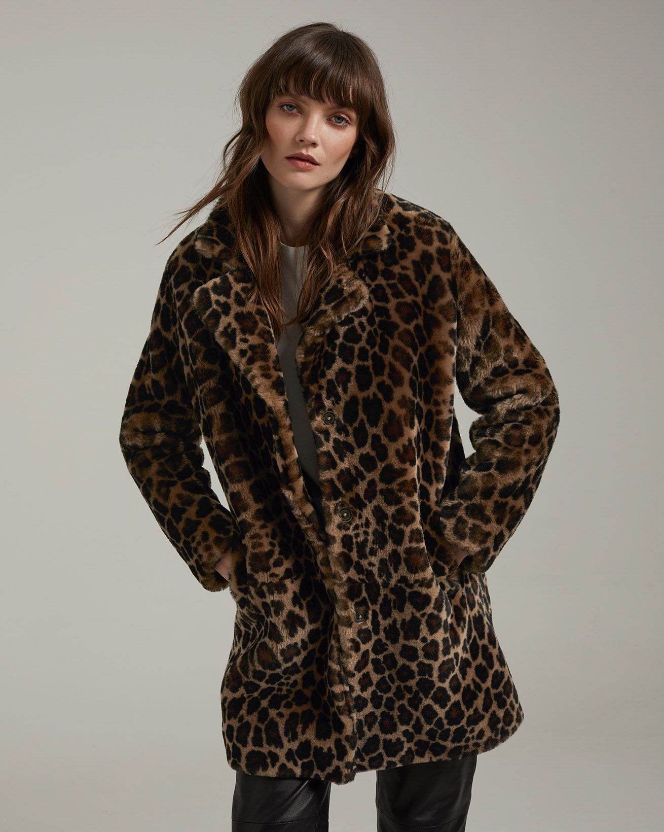 Leopard Print Sheepskin Coat