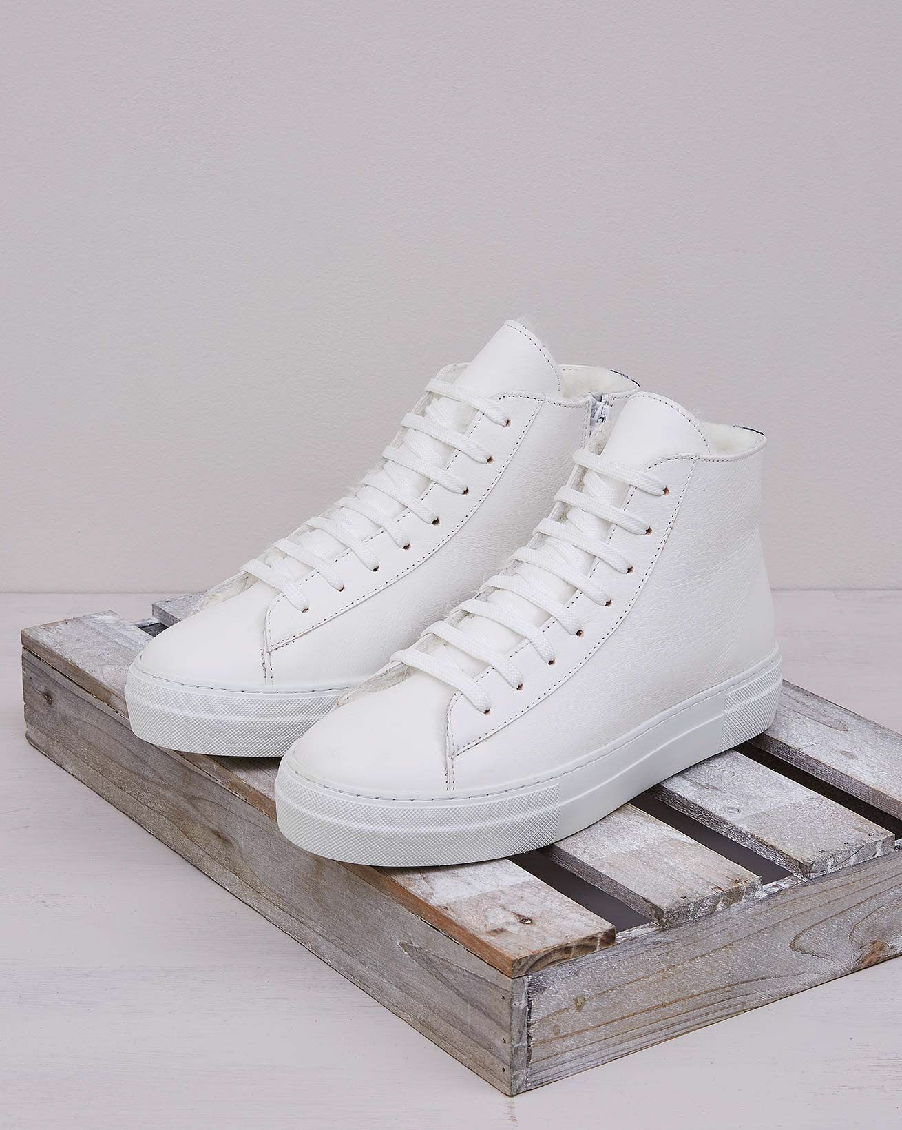 Sheepskin Lined High Top Trainer