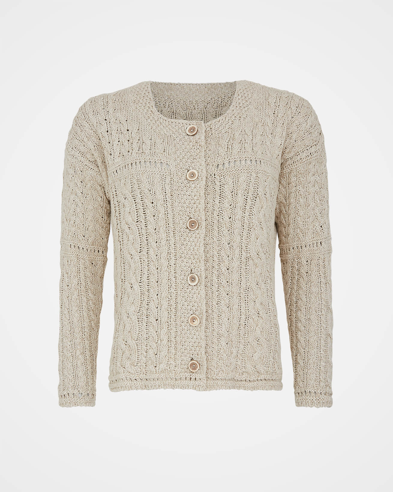 Cotton Linen Cardigan / Oatmeal / S