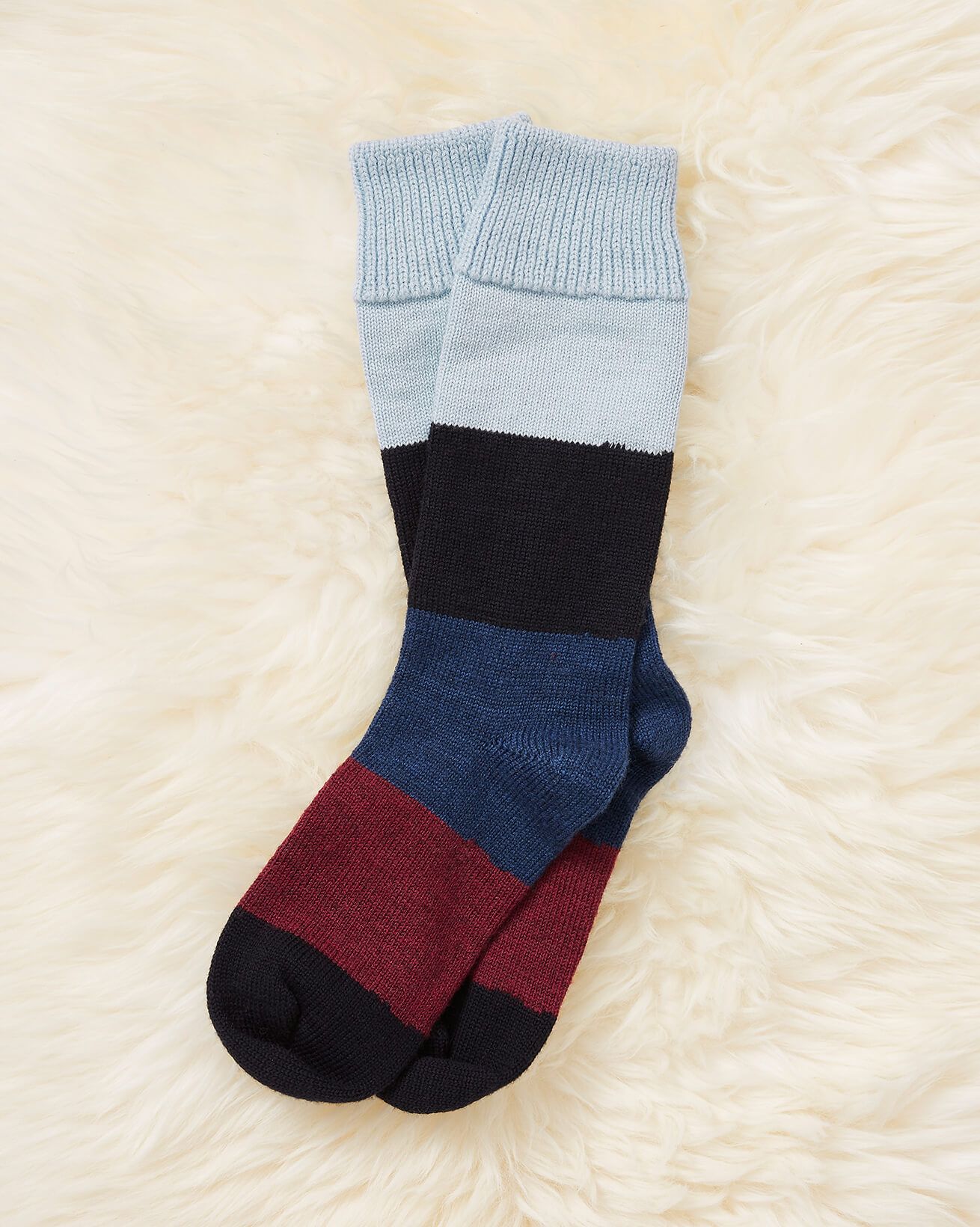 Men's Merino Cotton Block Stripe Sock