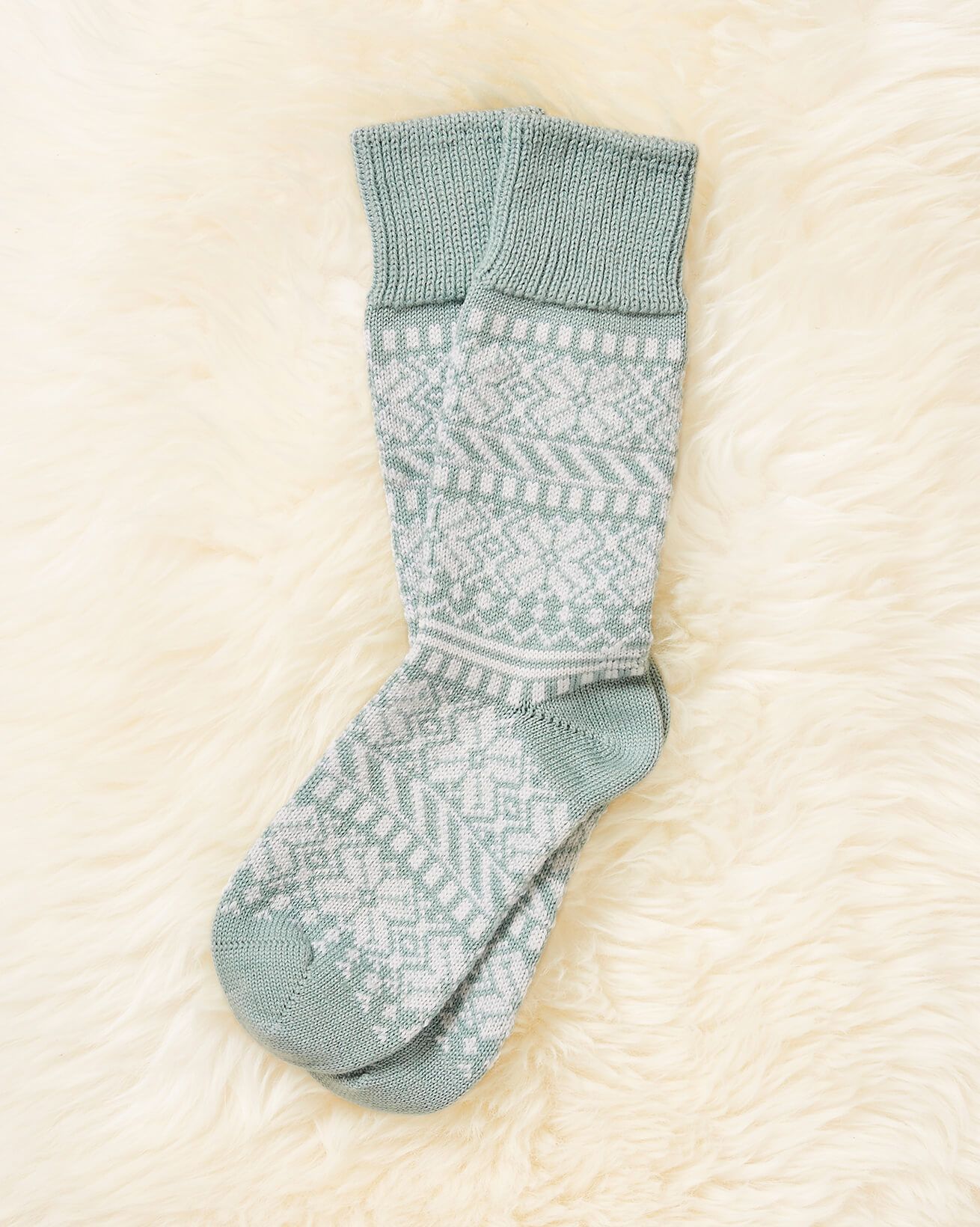 Ladies Fair Isle Merino Cotton Sock