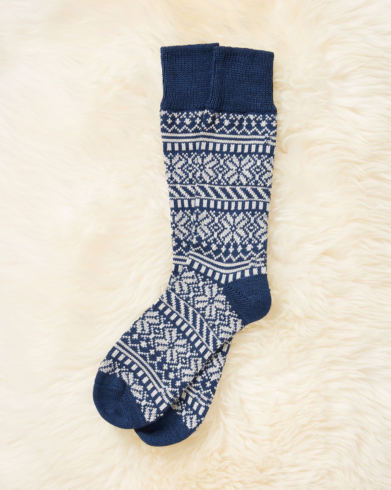 Men's Merino Cotton Fair Isle Socks