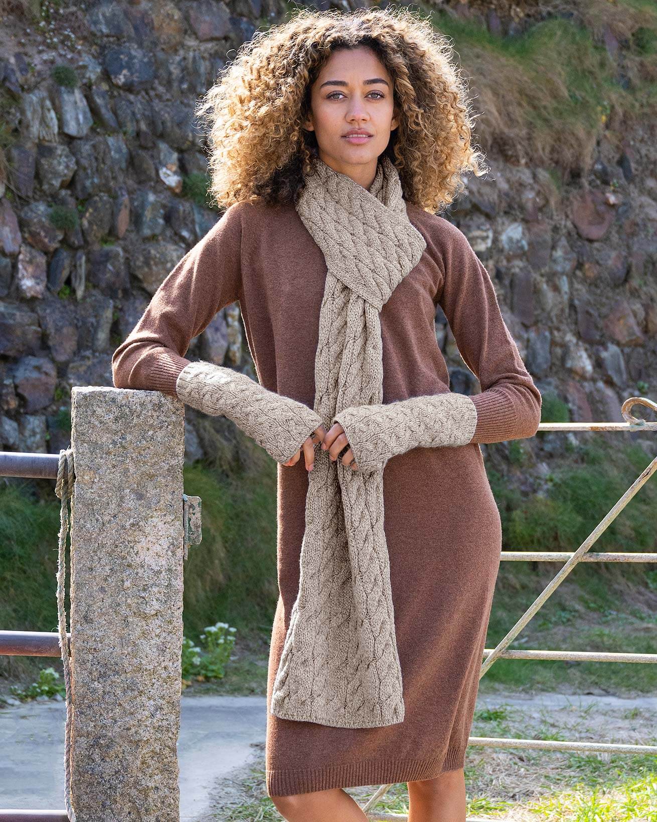 Aran Cable Pull Through Scarf