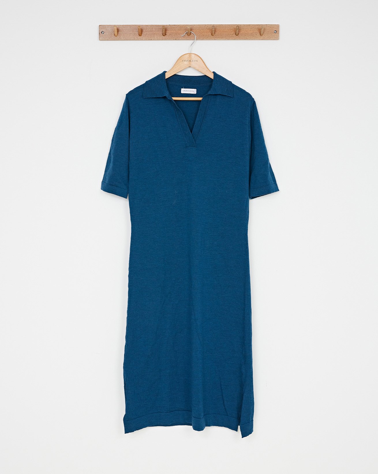Polo Maxi Dress / Teal Blue / S
