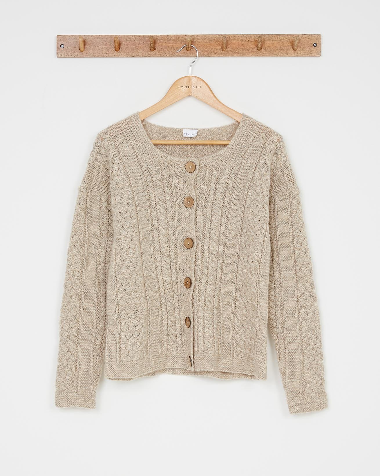 Cable Cardigan / Oatmeal / XS
