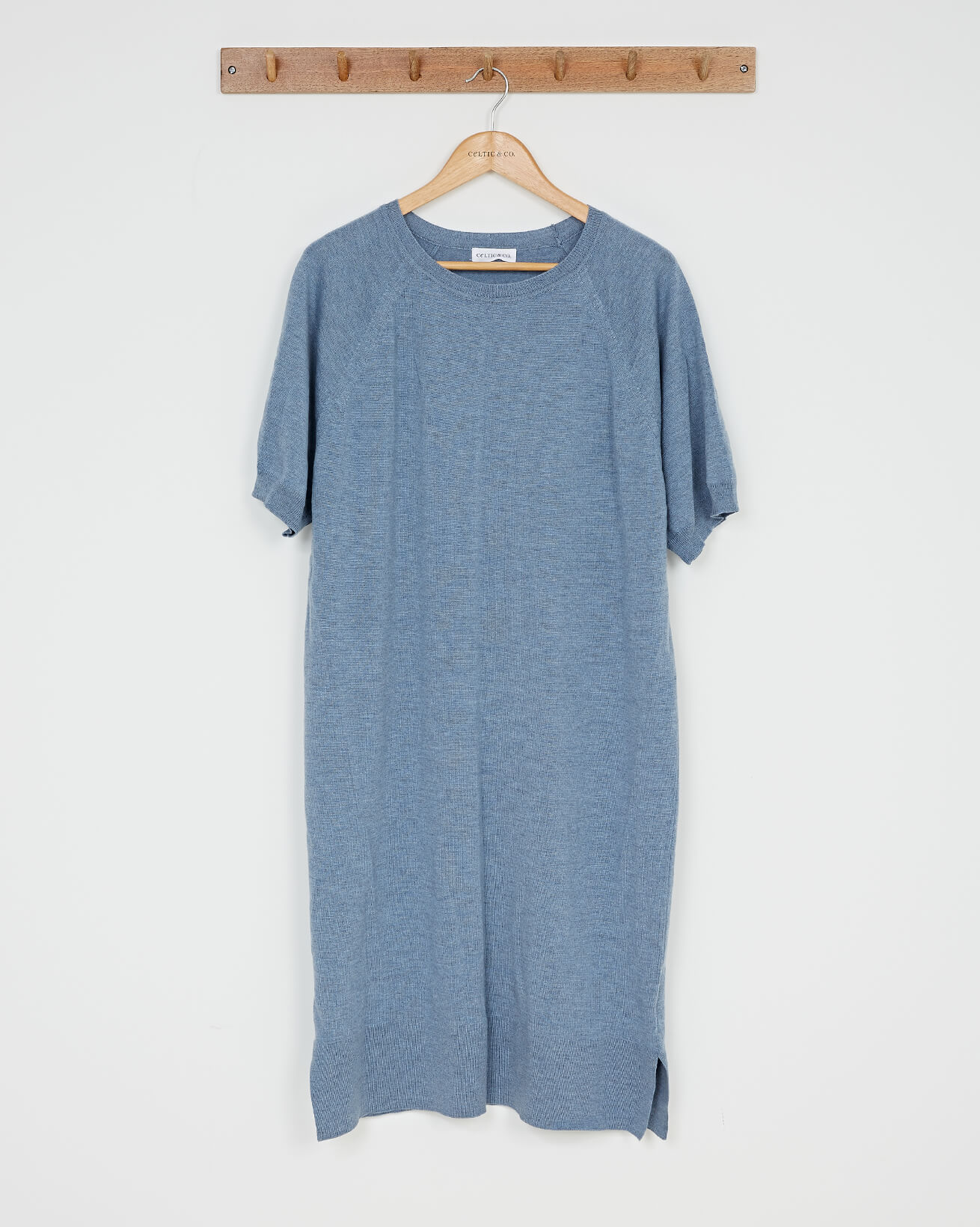Merino Short Sleeve Dress / Vintage Blue / S