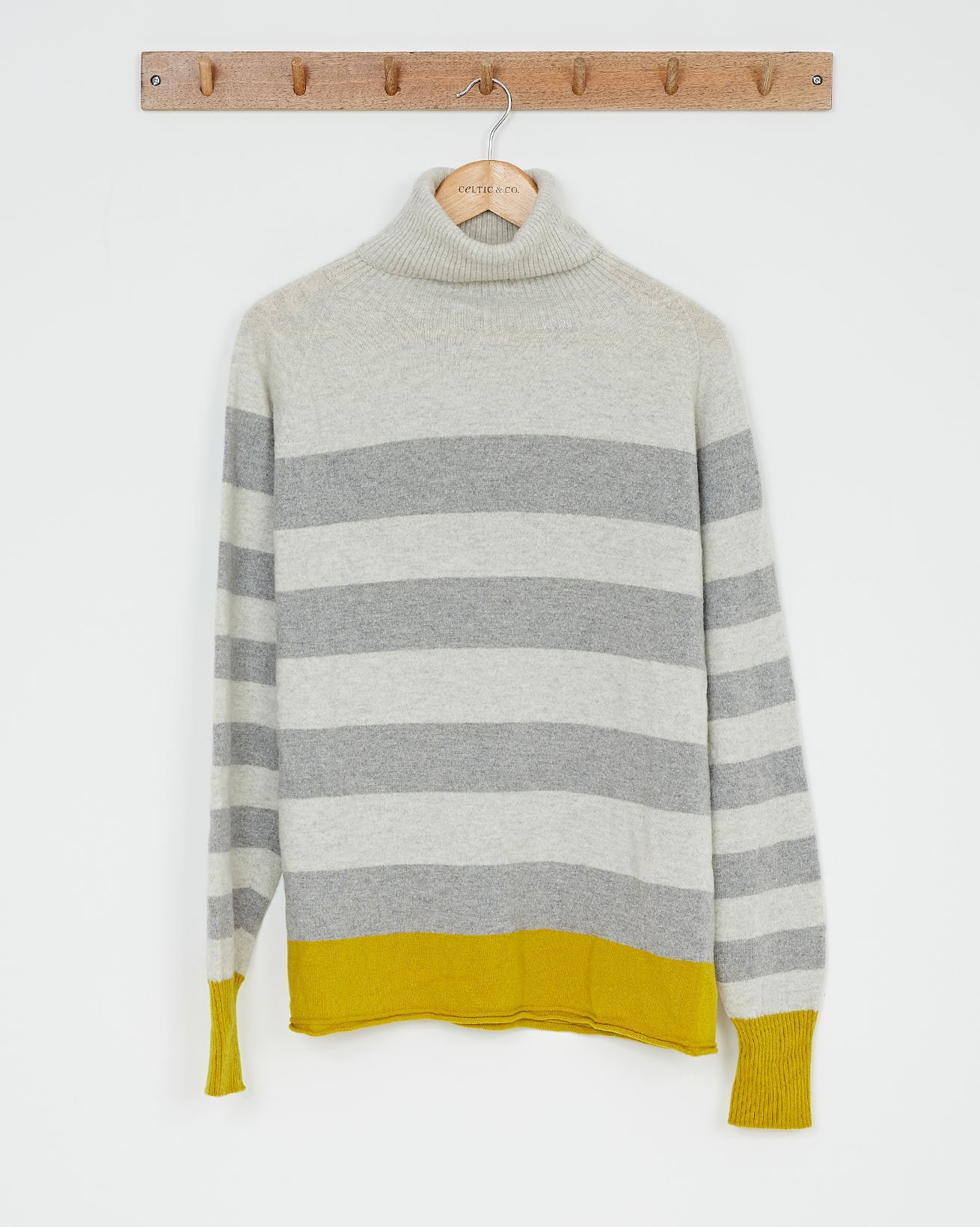 Lambswool Roll Neck / Light Grey Fossil Gorse / S