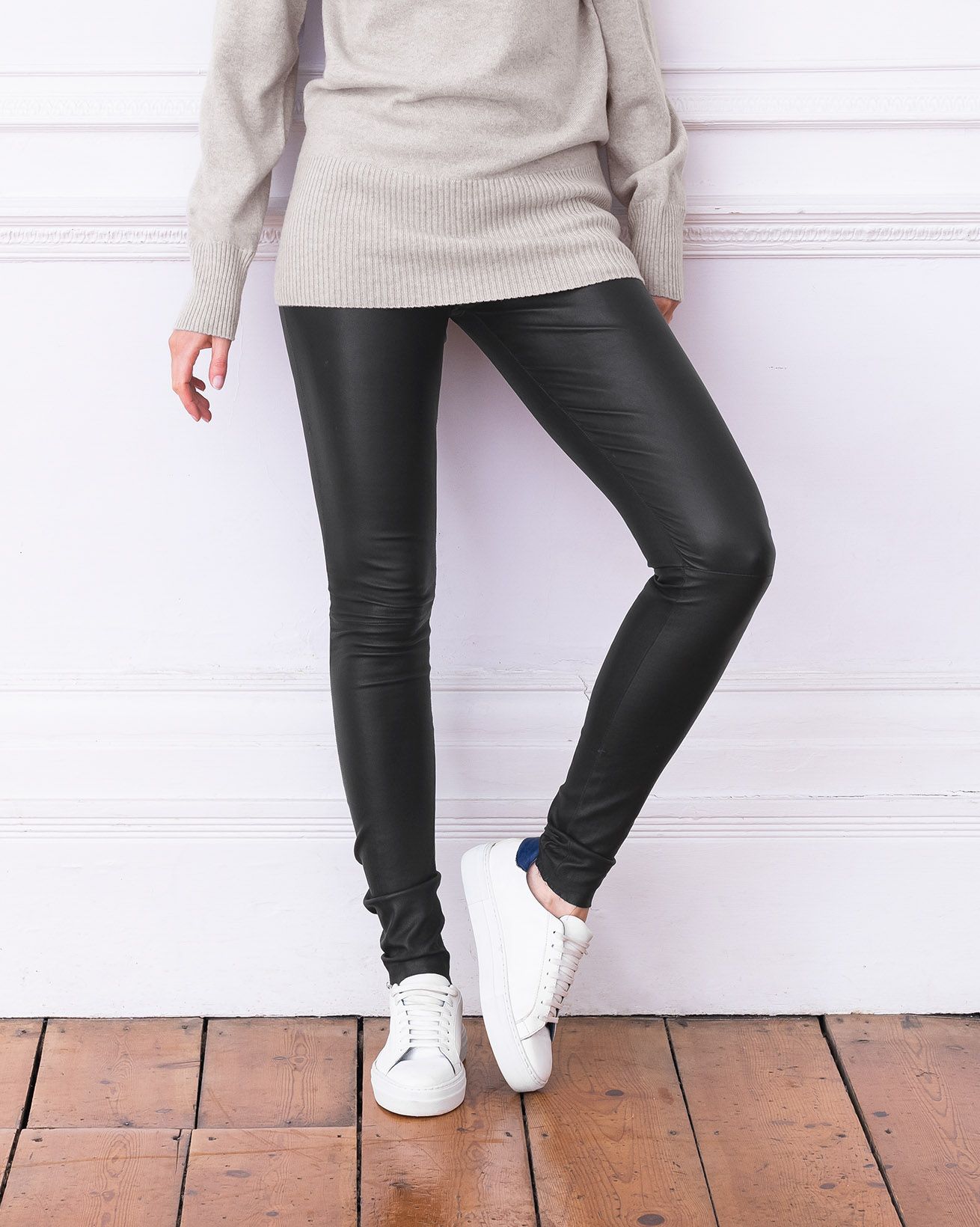 White leather leggings, Black Leather Leggings, Long leggings, Street  leggings, Casual women leggings, Eco leather, leatherette leggings