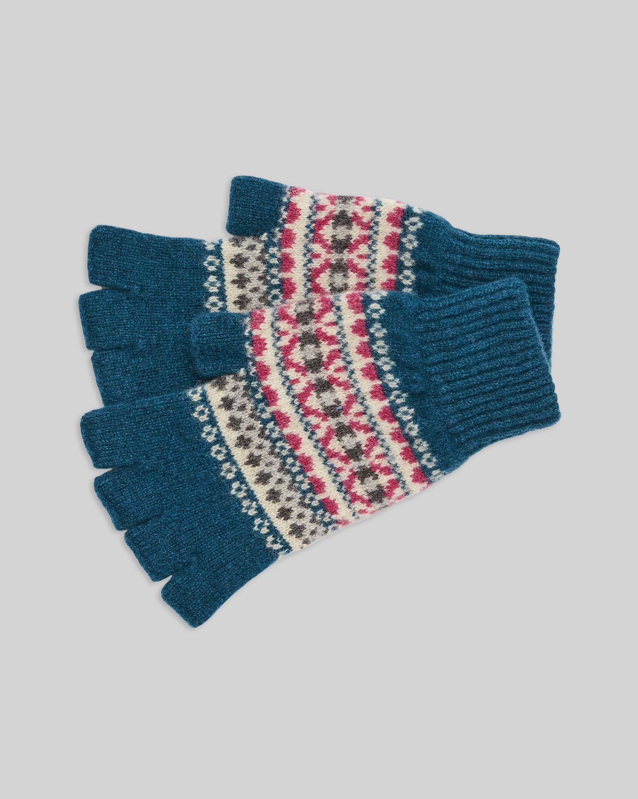 Gants Fair Isle pour femmes, tricotés à la main, 100% laine