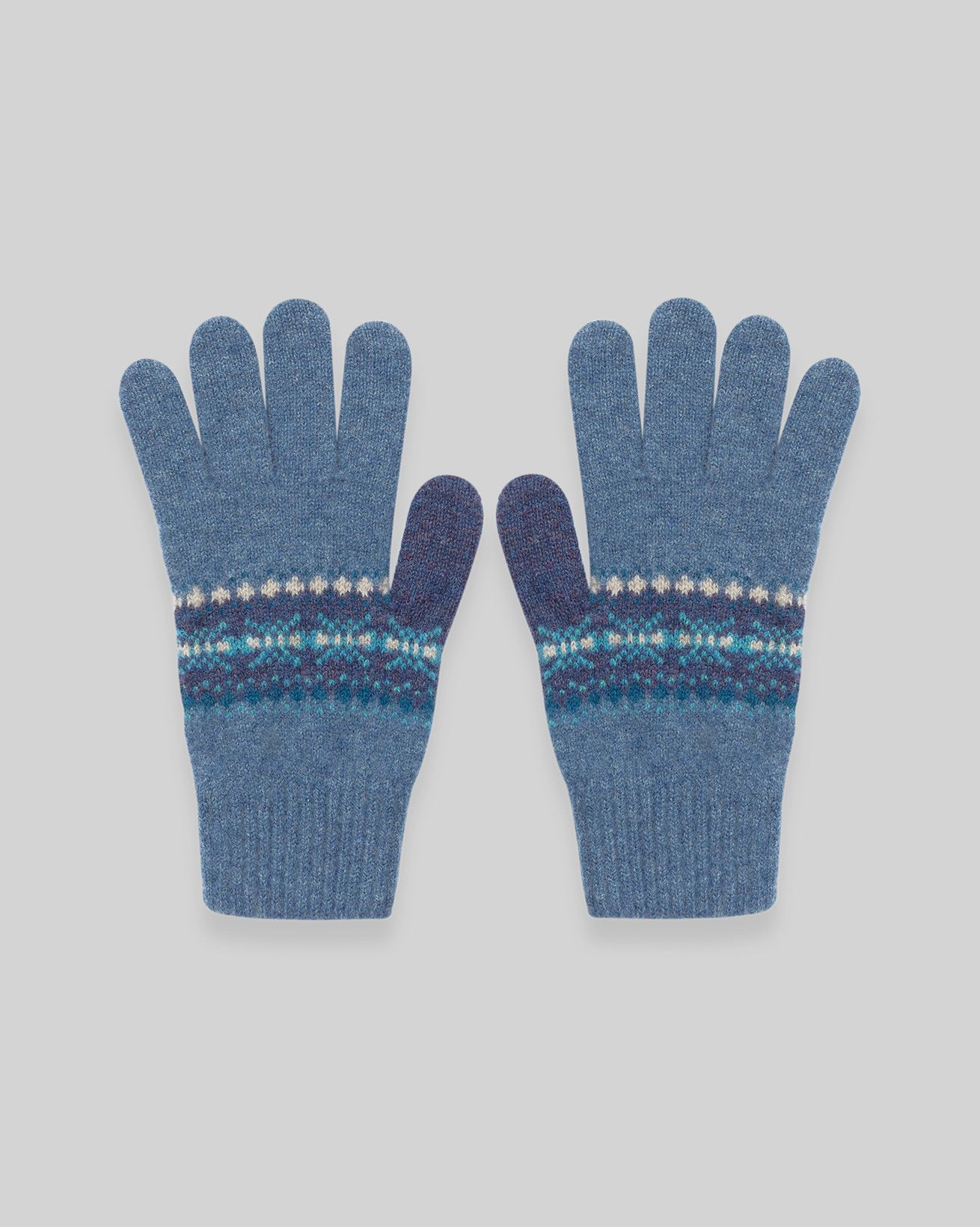 Mitaine homme laine bleu chiné écru gants ecosse celtique clan