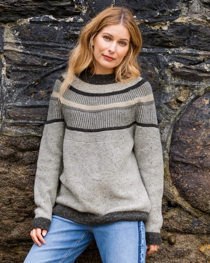7675 Statement Donegal Jumper Fossil (New)