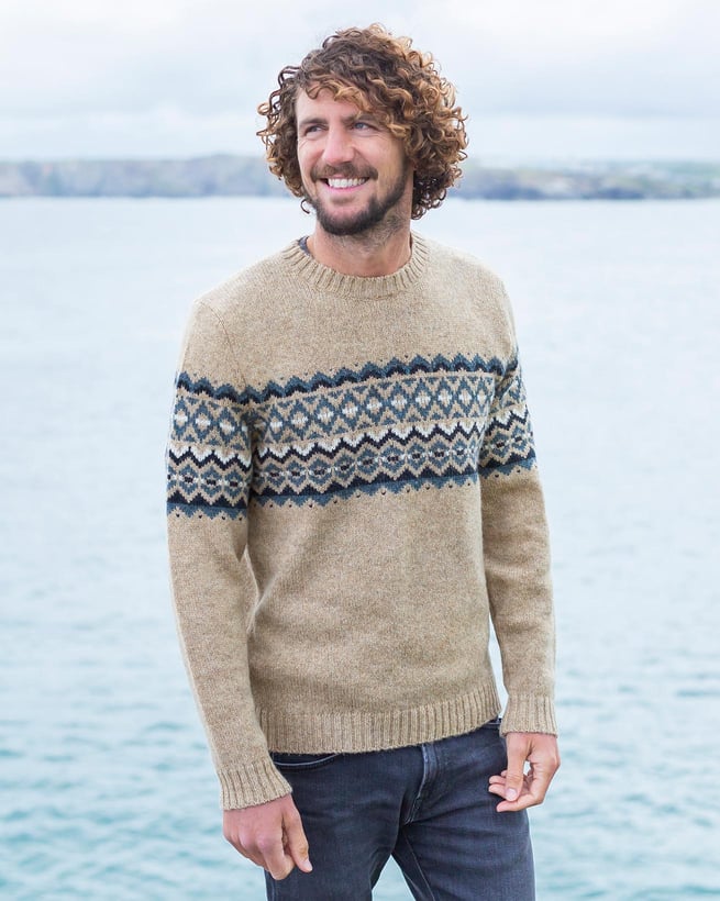Men's Donegal Shawl Collar Sweater
