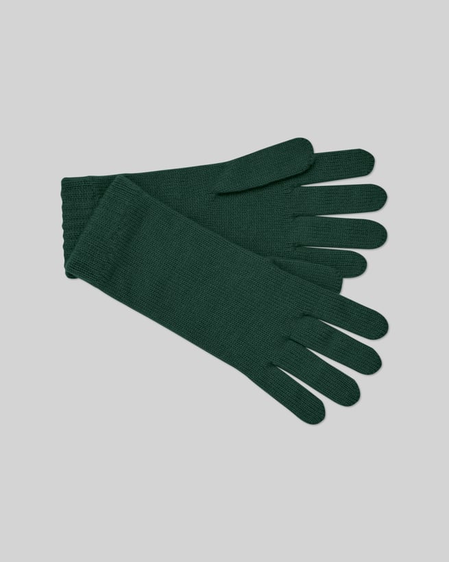Celtic & Co. Women's Lambswool Fingerless Mittens - Dark Olive Green - 1 Size Only