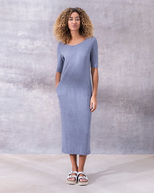 Celtic & Co. Ladies' Button Through Jersey Midi Dress - Slate Grey - Size 6