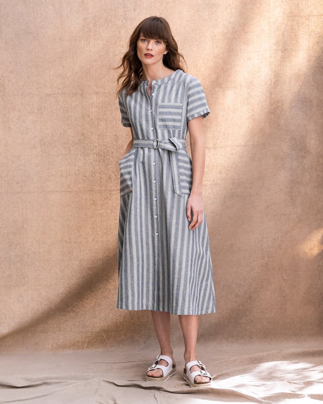 Linen/Cotton Knee Length Dress