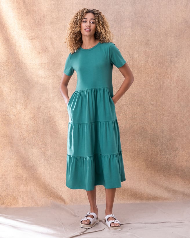 Organic Cotton/Linen Button Through Dress