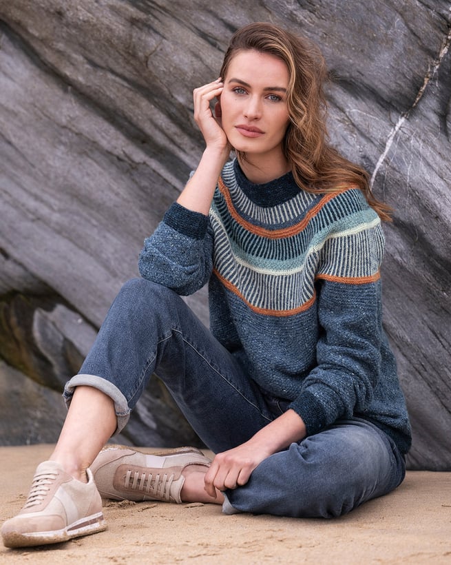 Shetland Chevron Yoke Sweater