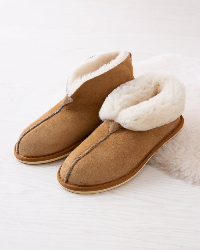 Yeti Women Men Genuine Sheepskin Slippers Boot 100% Real Leather Hand  Crafted