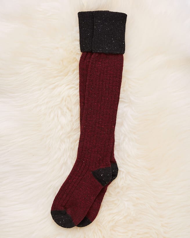 3 Pairs  Fair Isle merino wool Knee High Socks medium 