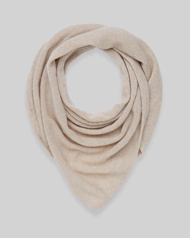 unisex light triangle scarf, merino-silk-cashmere blend