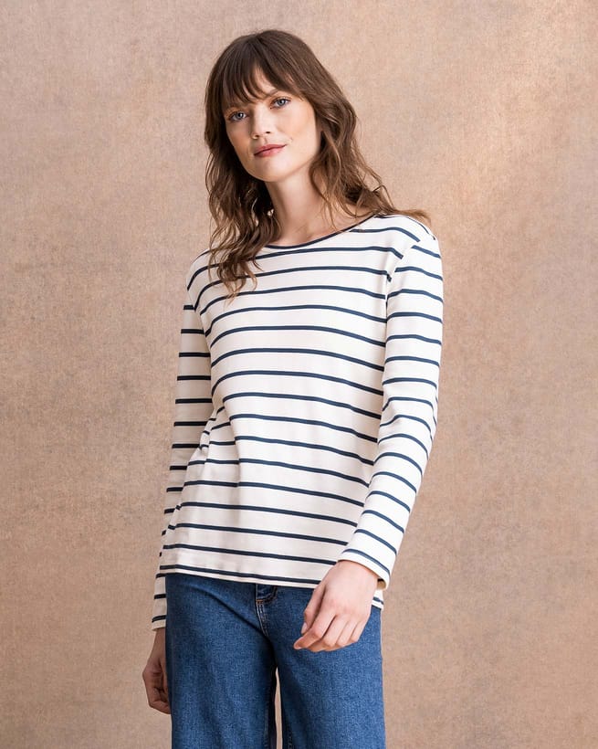 Tray long sleeve striped tee  Sustainable women's clothing made