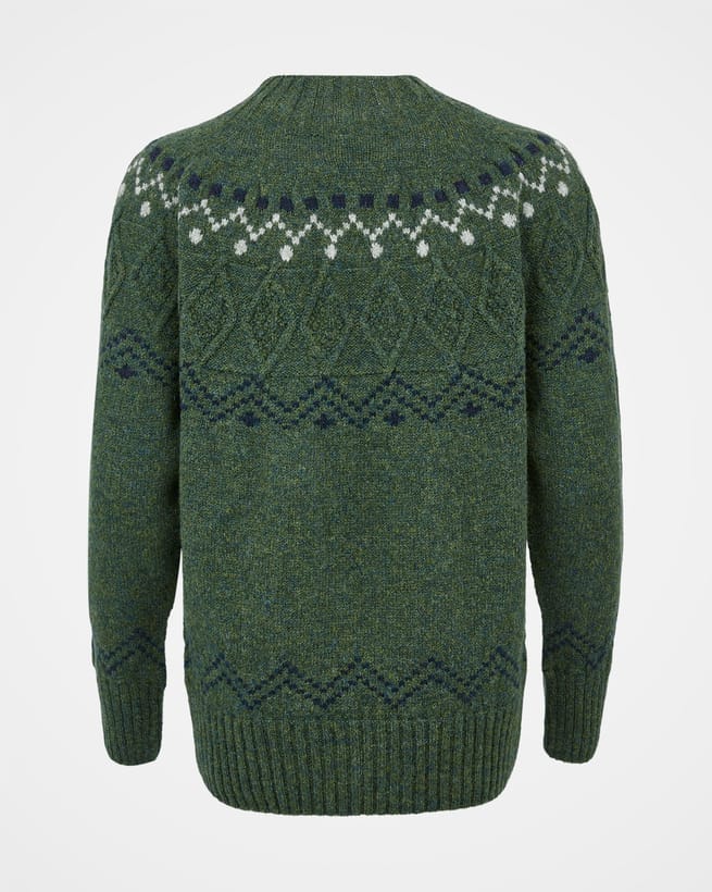 Textured Stitch Fair Isle Yoke Sweater