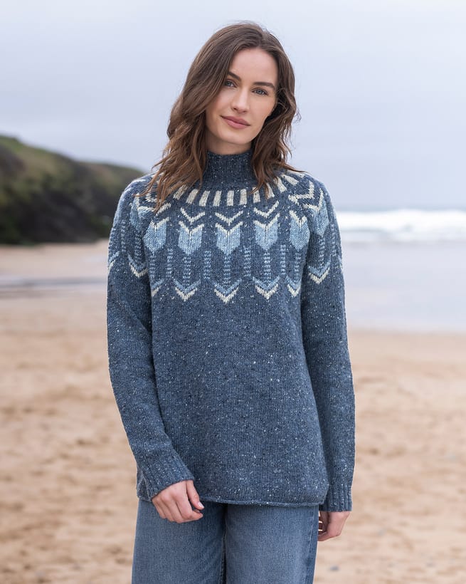 Fair Isle Funnel Neck Sweater