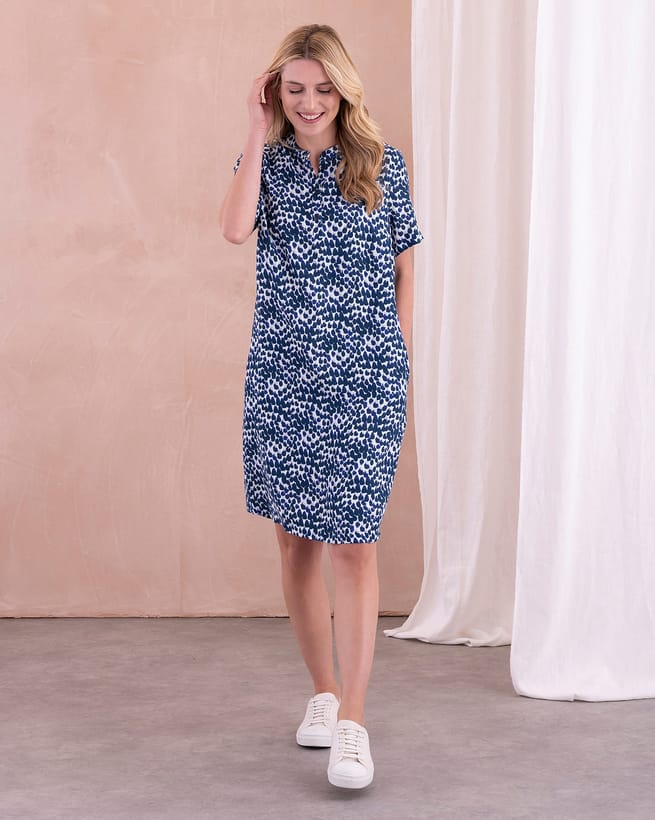 Short Sleeve Knee Length Shift Dress