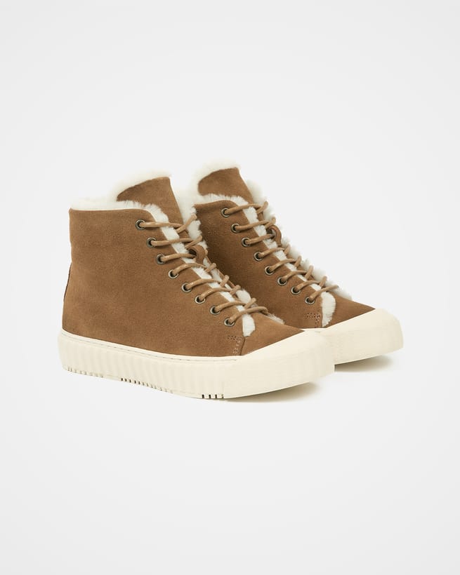High top shearling sneakers deals