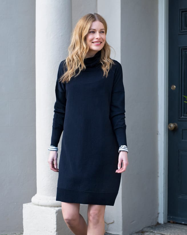 2015 Autumn Winter New Knit Slim Dress Women Turtleneck Long