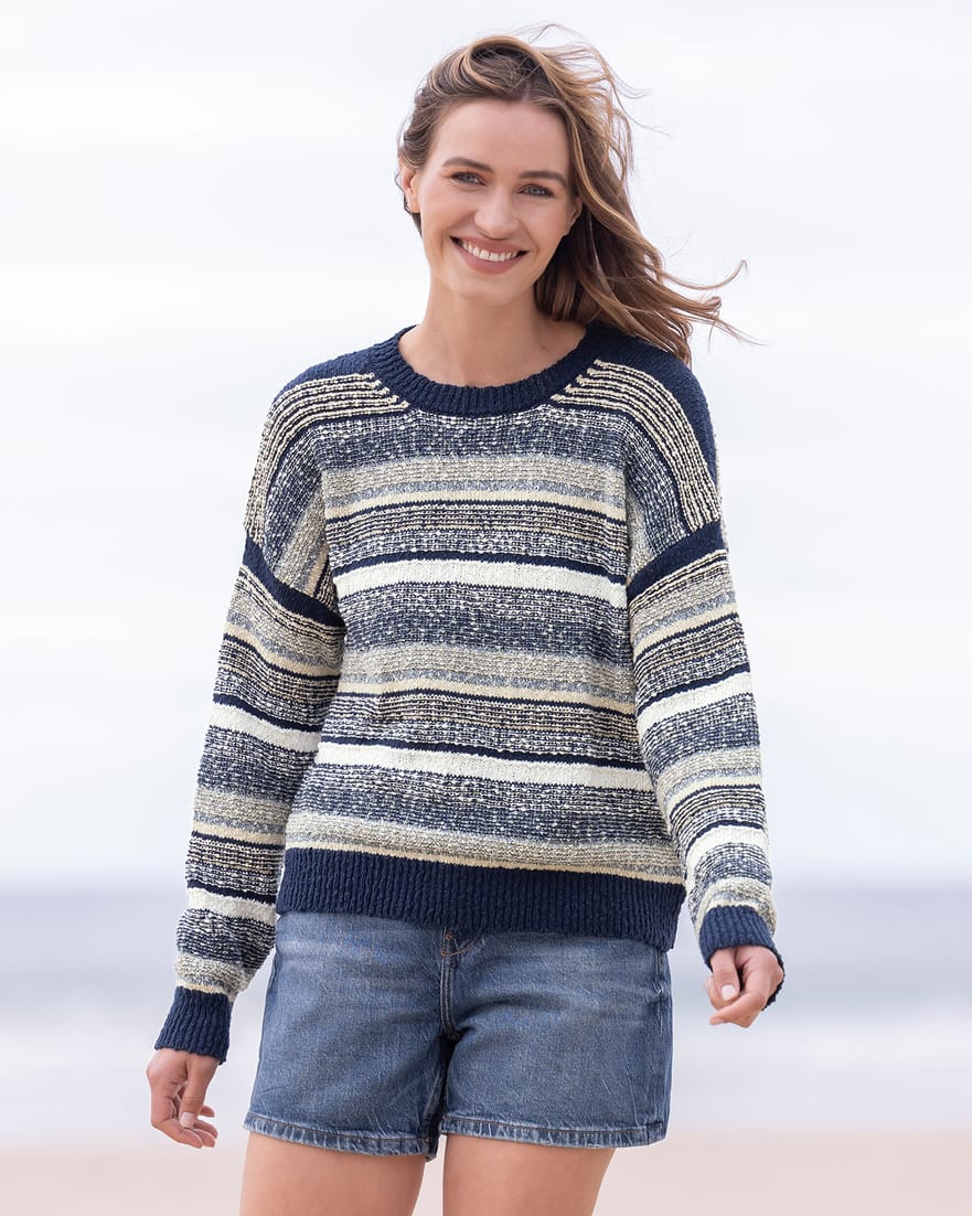 Reverse Stitch Stripe Sweater