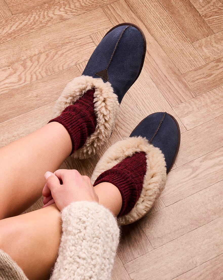 Soft Sole Shearling Bootee Slippers	