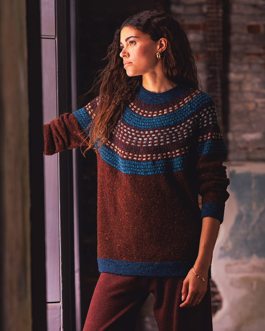 Float Stitch Yoke Donegal Jumper