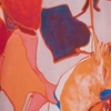 Imprimé floral abstrait orange